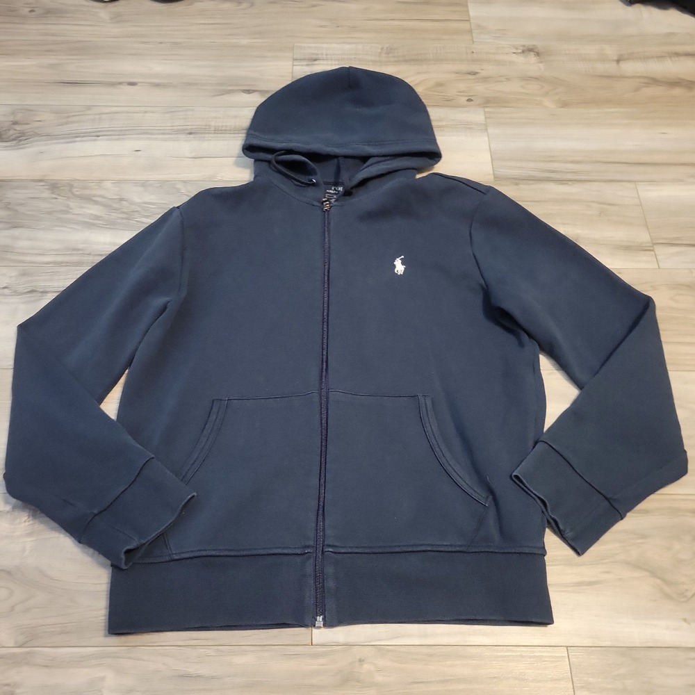 Polo Ralph Lauren Hooded Medium Navy Blue Full Zip Sweatshirt